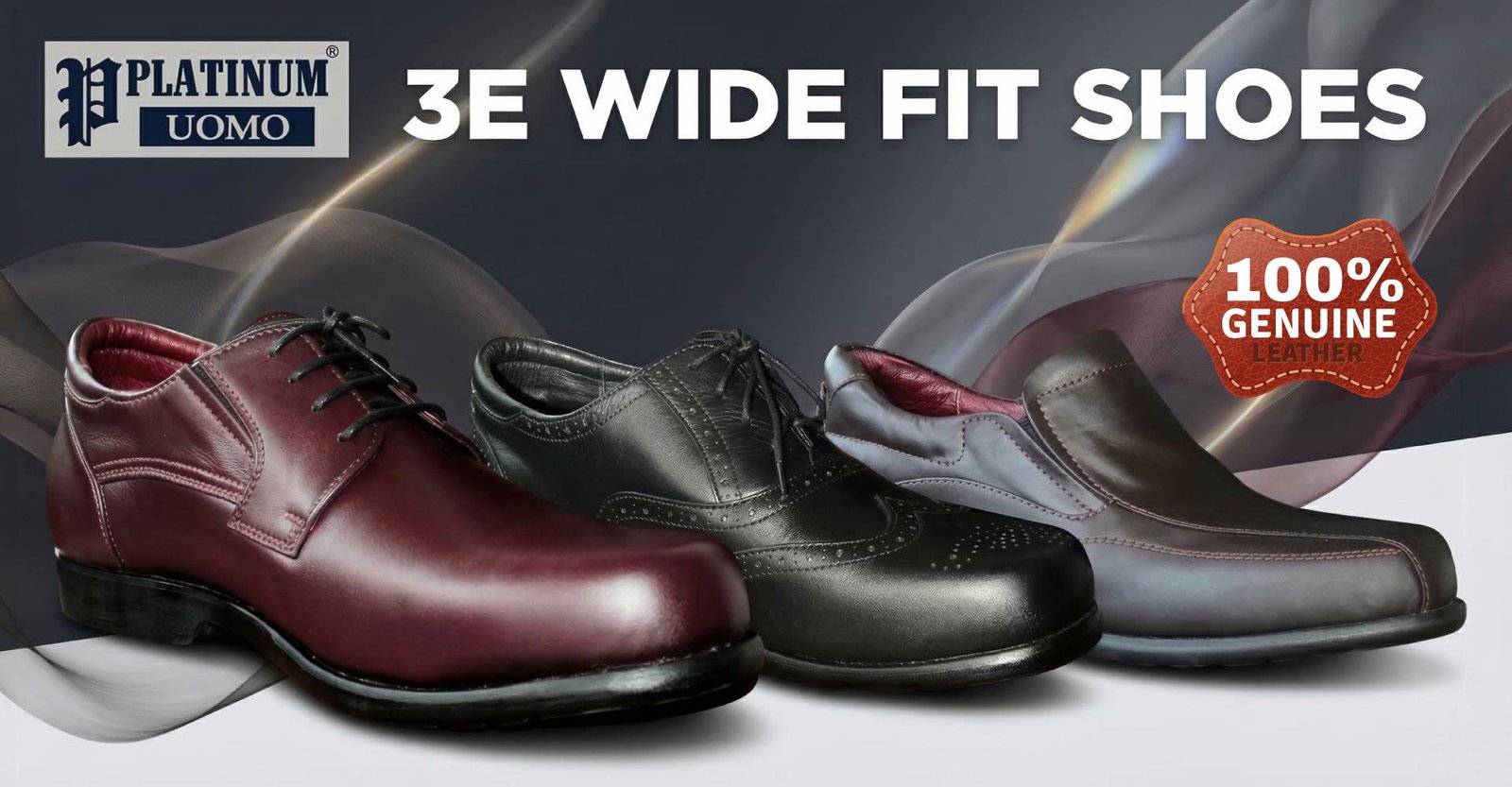 Platinum Uomo wide-fit leather shoes